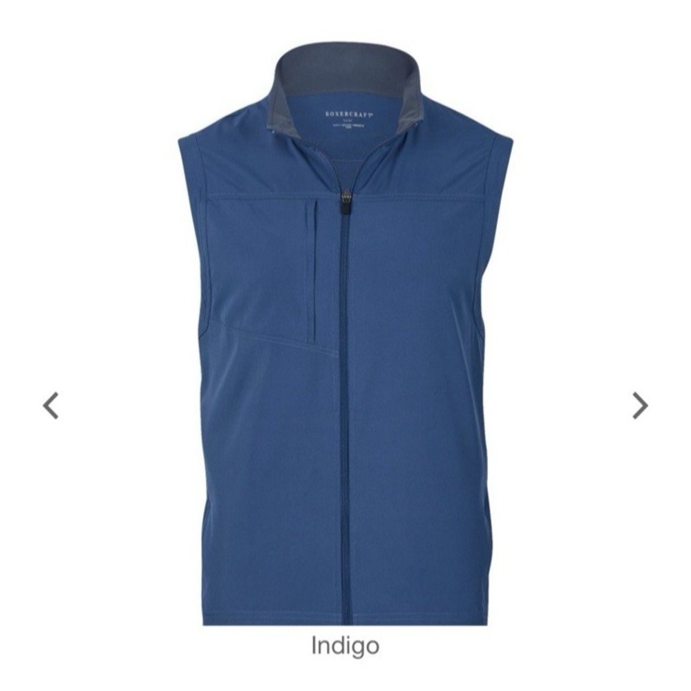 NEW Boxercraft BM5502 Men's Stretch Woven Vest‎ Stretch Indigo Size XL